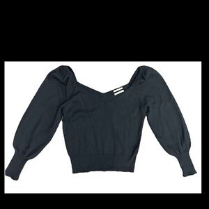 Anthropologie Cropped Pullover Sweater Black Women's‎ XL (0342)